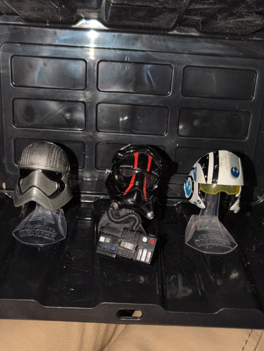 Star Wars Helmet Trio Set - Black, Silver, White with Red Accents